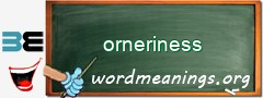 WordMeaning blackboard for orneriness